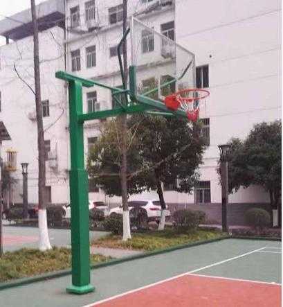 忻州定壤县小区篮球架安装完毕效果图